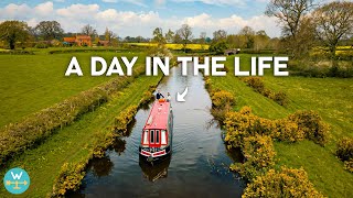 DAILY LIFE ABOARD A CANAL BOAT cruising Great Britain [upl. by Zeeba568]