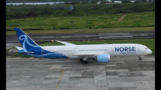 4K Double Norse Atlantic Airways B7879 Dreamliner arriving in Antigua [upl. by Etti]