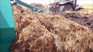 Nufab Compost Turner working a compost wind row [upl. by Nosredna]