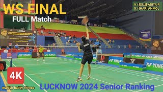 WS Final  LUCKNOW 2024 All India Senior National Ranking  Adita Rao GUJ vs HAR Anmol Khrab [upl. by Ahsea929]