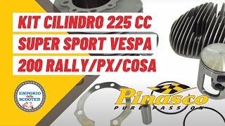 KIT CILINDRO PINASCO SUPER SPORT 225cc VESPA RALLY PX COSA 200 [upl. by Celestine361]