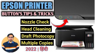 Epson Printers Buttons Tips amp Tricks  Head Cleaning using Printer Buttons  Nozzle Check  Hindi [upl. by Mullins]