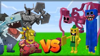 Minecraft MOWZIES MOBS VS POPPY PLAYTIME   BATALHA DE MOBS  BEDROCK EDITION [upl. by Aseret]