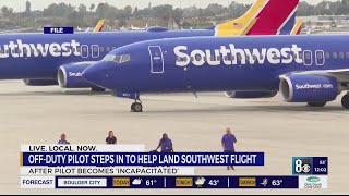 Offduty pilot steps in to help land Southwest flight after pilot becomes ‘incapacitated’ [upl. by Woodhouse]