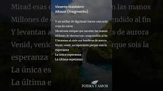 Vicente Huidobro Altazor Fragmento Poema [upl. by Atiken]