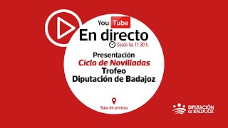 RUEDA DE PRENSA  Presentación del Ciclo de Novilladas Trofeo Diputación de Badajoz [upl. by Esaj412]