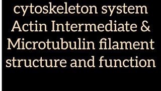 cytoskeleton system Actin Intermediate amp Microtubulin filament structure and function hindi english [upl. by Areem29]