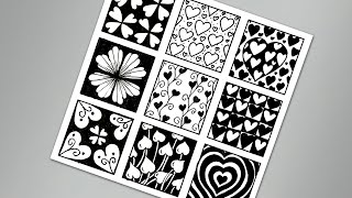 9 Fascinating Zentangle Patterns for Beginners  Step by Step Zentangle Tutorial [upl. by Schlicher408]