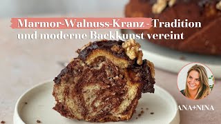 MarmorWalnussKranz – ANANINA marmorcake kuchen backen backenistliebe backliebe rezepte [upl. by Blinny]