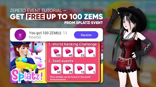 How to Get FREE UP TO 100 ZEMS from SPLATZ Event ZEPETO [upl. by Nevyar]