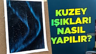 ÇOK BASİT KUZEY IŞIKLARI YAPIMI  YAĞLI BOYA [upl. by Ahiel]