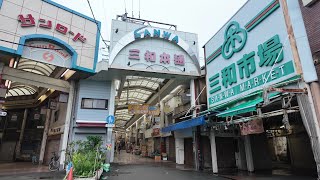 Amagasaki in the rain one of the famous old town areas in Japan【4K Japan Walk】 [upl. by Terces683]