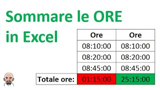 Sommare ore in Excel [upl. by Hoshi]