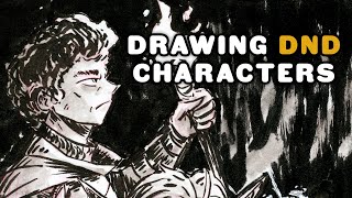 Lets Draw DnD Characters In A Comic Book Style  Art Process [upl. by Acceber]