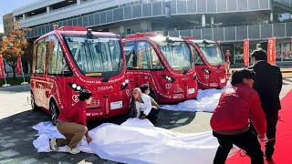 自動運転バスの出発式 市内中心部を毎日運行 岐阜市 [upl. by Bradley]