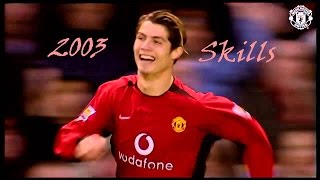 Cristiano Ronaldo  Incredible First Season at Manchester United Skills  2003  2016 [upl. by Ennovehc]