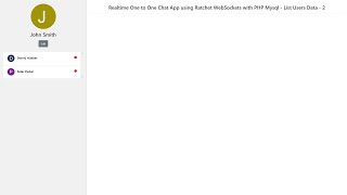 Realtime One to One Chat App using Ratchet WebSockets with PHP Mysql  List Users Data  2 [upl. by Eelidnarb]