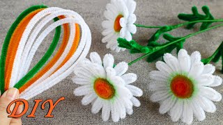 УДИВИТЕЛЬНО ПРОСТО🌼РОМАШКА из синельной проволокиChamomile Pipe Cleaners DIY [upl. by Nicks928]