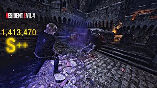 This is What Mercenaries Leon No HUD Play Look Like  Resident Evil 4 Remake Castle S Rank [upl. by Natalee]