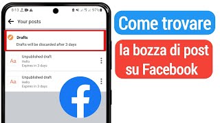 Come trovare la bozza di post su Facebook nuovo 2023  Come vedere la bozza su facebook [upl. by Elehcin]