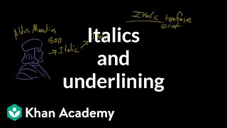 How to use italics and underlines  Punctuation  Khan Academy [upl. by Jennings]