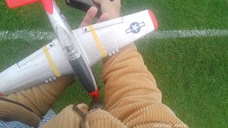 RC Plane Mustang Volantex 400mm Talk Through Flight [upl. by Iram]