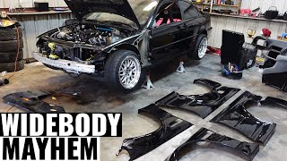 BMW E46 Drift Car Gets A Widebody Kit From Street Fighter LA  Install amp Review [upl. by Sitrik20]