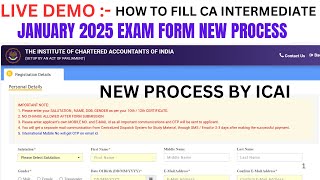 Live Demo  How to Fill CA Intermediate January 2025 Exam Form  CA inter January 2025 Exam Form [upl. by Aneloj]