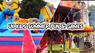 UK Kids Summer FunfairRides Games and SmilesAyzalArwaworld [upl. by Wagstaff643]