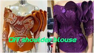 How to cut off shoulder blouse with flounce and structure sleeve [upl. by Boarer]