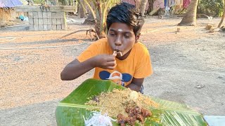 banana leaf unlimited beef biryani and beef pokoda with onion raitha eating our village farm [upl. by Moritz]