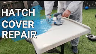 Sailboat DIY First Time Using Epoxy amp Fiberglass Companionway Hatch Cover Repair Part 2 Ep14 [upl. by Nedlog]