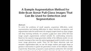 A Sample Augmentation Method for Side Scan Sonar Full Class Images That Can Be Used for Detection an [upl. by Nirrad186]