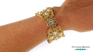 Embraced Bracelet  DIY Jewelry Making Tutorial by PotomacBeads [upl. by Smailliw329]