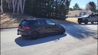 VW MK7 Golf R IE stage 2 Catless Downpipe wMiltek exhaust sound [upl. by Dyer]