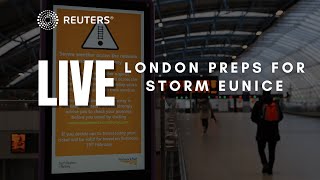 LIVE Airplanes land at Heathrow Airport as Storm Eunice brings strong winds [upl. by Yrellih]