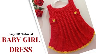 Baby Frock Knitting Tutorial  Baby Dress for 23 year old girl [upl. by Breeze]