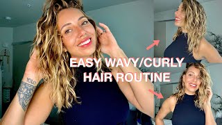 Easy NoFuss Type 2 CurlyWavy Hair Routine 2021 [upl. by Waligore]