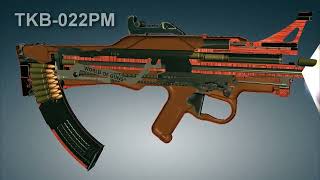 TKB022PM Soviet bullpup assault rifle How it works  3dGun [upl. by Enilra837]