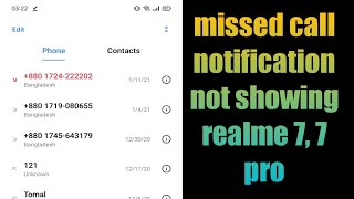 how to fix missed call notification not showing realme 7 realme 7i realme 7 pro [upl. by Ammadis]