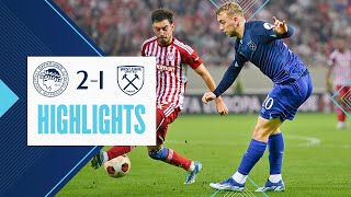 Olympiacos FC 21 West Ham  UEFA Europa League Highlights [upl. by Belicia]