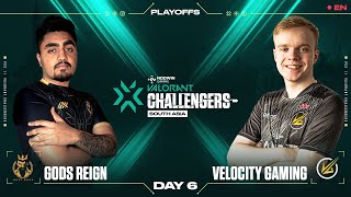 Gods Reign vs Velocity Gaming EN PLAYOFFS  NODWIN Valorant Challengers South Asia 🏆 [upl. by Clyte]