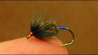 Fly Tying a Black amp Peacock Blue Bottle Spider by Mak [upl. by Nylirem]