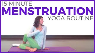 15 minute Yoga for your Period Menstruation Cramps amp PMS [upl. by Conall238]