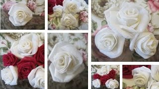 DIY Gorgeous Fabric Roses  Preeti Petals [upl. by Eycats]