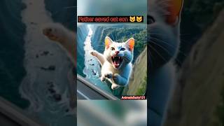 Cats accident 😹🐊 Cartoon story ytshorts kitten cutecat aicat [upl. by Orlena]