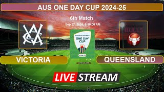 🔴AUS One Day Cup 202425 Live  Victoria vs Queensland Live Cricket Score amp Commentary [upl. by Gayner]