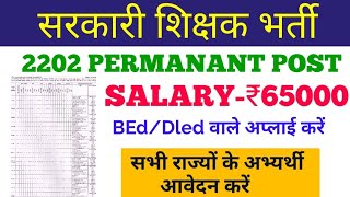 RPSC 2202 PERMANENT GOVT TEACHERS VACANCY 2024ISALARY ₹65000PMPGT VACANCYLECTURER RECRUITMENT [upl. by Elleiand]