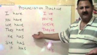 Curso de ingles 131 PRONUNCIATION of Ive Youve Weve Theyve Hes Shes Its [upl. by Candida]