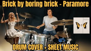 Brick by boring brick  Paramore  Drum Cover TAB [upl. by Nnitsuj436]